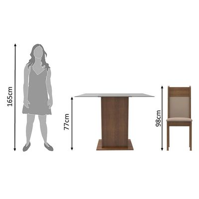 Conjunto Sala De Jantar Moni 2 Cadeiras Madesa