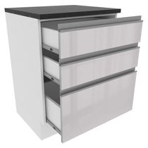 Balcão Madesa Acordes 100% Mdf 60 Cm 3 Gavetas Frentes