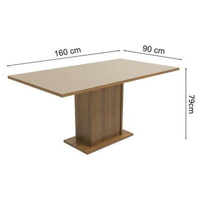 Mesa Retangular com Tampo de Madeira Madesa