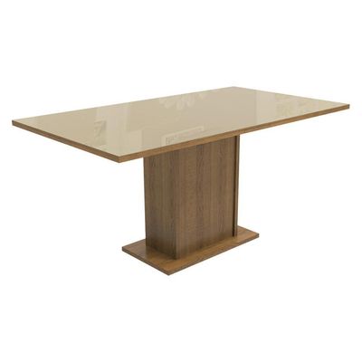 Mesa Retangular com Tampo de Vidro Madesa