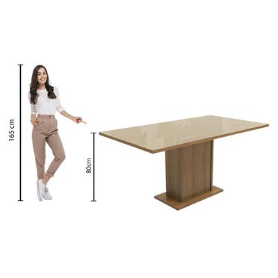 Mesa Retangular com Tampo de Vidro Madesa