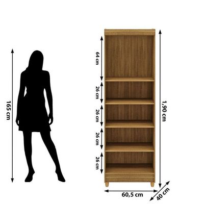Armário Multiuso 2 Portas 5 Prateleiras Lina Nature Brisa