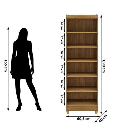 Armário Multiuso 2 Portas 5 Prateleiras Lina Nature Brisa