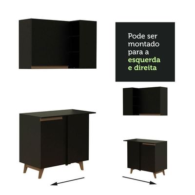 Cozinha Completa de Canto com Armário e Balcão Reims Madesa