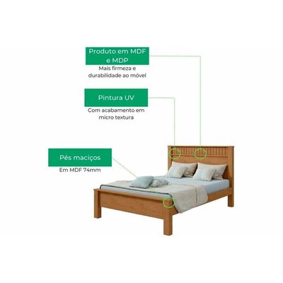 Cama de Casal Athenas Amendoa/Off White - Lopas