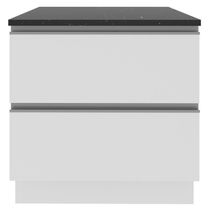 Balcão 2 Gavetas Acordes Glamy 100% MDF 80cm Branco Madesa