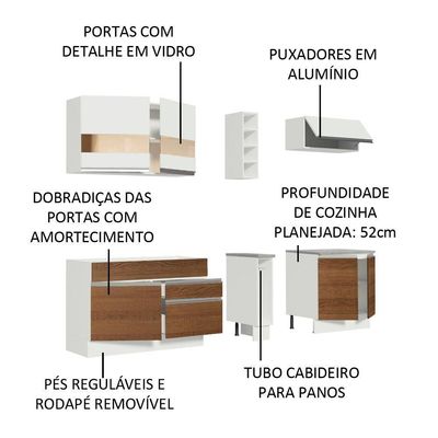 Cozinha Completa Parma com Armário e Balcão Madesa