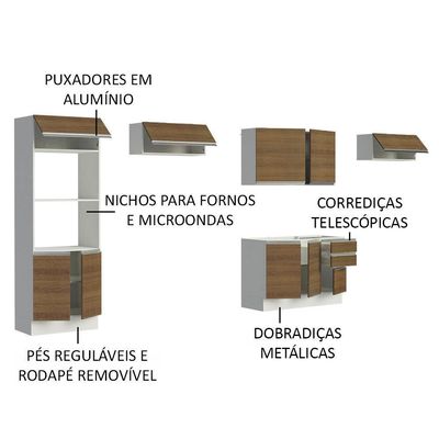 Cozinha Completa Acordes Glamy Rustic Armário Balcão Madesa