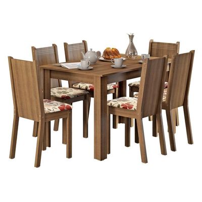 Conjunto Sala de Jantar Maris com 6 Cadeiras Madesa