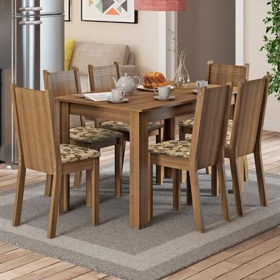Conjunto Sala de Jantar Maris com 6 Cadeiras Madesa