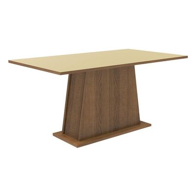 Mesa Madesa Retangular Tampo De Madeira 5364 Rustic Crema