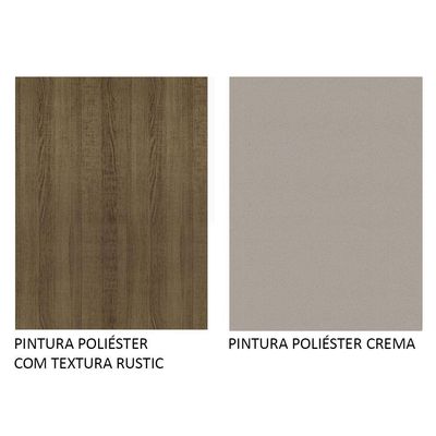 Mesa Madesa Retangular Tampo De Madeira 5364 Rustic Crema