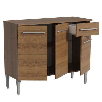 Balcão de Pia Emilly com 3 Portas e 1 Gaveta Rustic Madesa