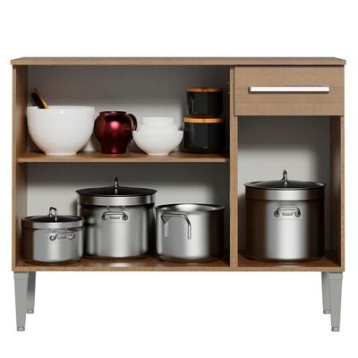 Balcão de Pia Emilly com 3 Portas e 1 Gaveta Rustic Madesa