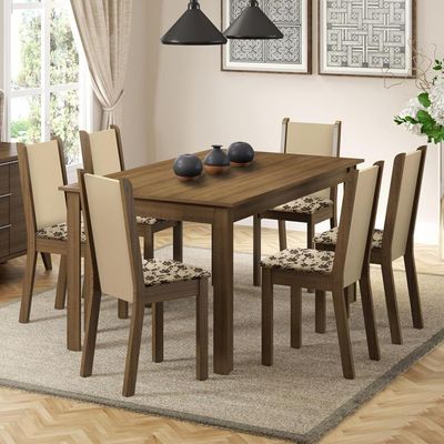 Conjunto Sala de Jantar Miriam com 6 Cadeiras Madesa
