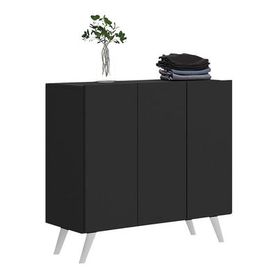Armário Lavanderia 90cm Mp5033 Preto/Branco