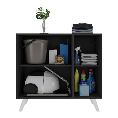 Armário Lavanderia 90cm Mp5033 Preto/Branco