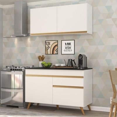 Cozinha Compacta 2 peças Armário e Balcão Multimóveis Branca