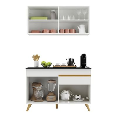 Cozinha Compacta 2 peças Armário e Balcão Multimóveis Branca