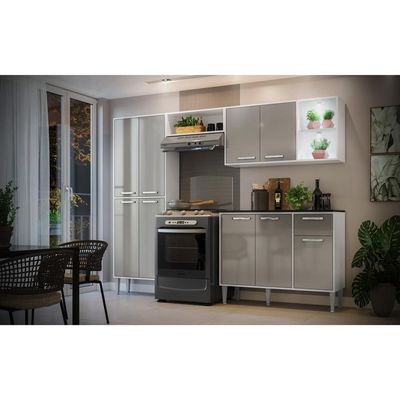 Cozinha Completa Compacta Bca/lca Fumê