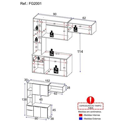 Cozinha Compacta Multimóveis Sofia Fg2001 Com Armário E Balcão Preta