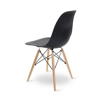 Escrivaninha Porto Preto 90cm e Cadeira Eiffel Charles Eames Preto