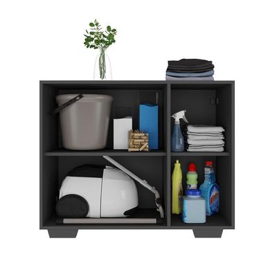 Armário Lavanderia Com 3 Portas 90 Cm Mp5034 Preto