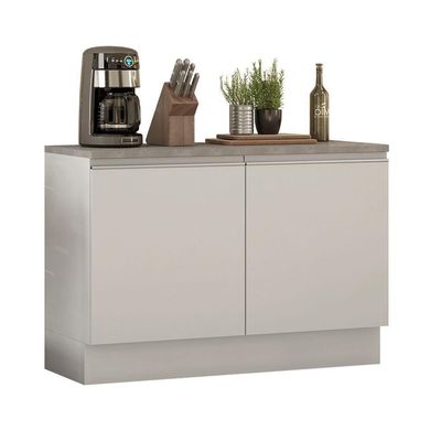 Balcão de Pia Madesa Glamy 120cm 2 Portas com Tampo Branco