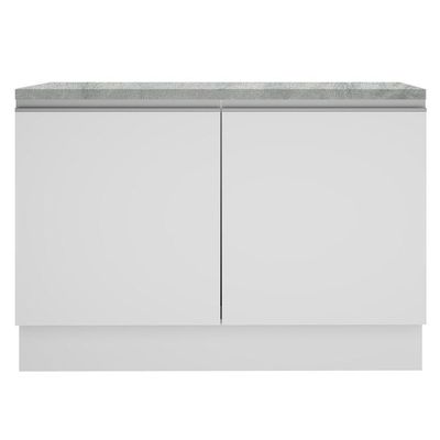 Balcão de Pia Madesa Glamy 120cm 2 Portas com Tampo Branco