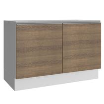 Balcão de Pia Glamy com 2 Portas Branco e Rustic Madesa