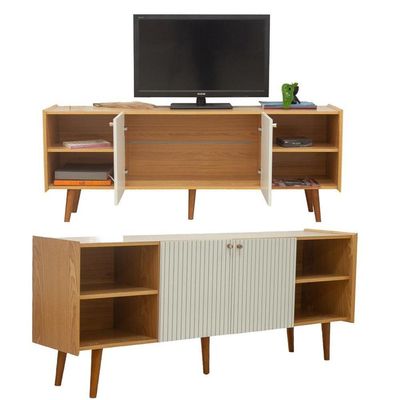Rack 2 Portas Cinamomo White Laca Brilho Vértice