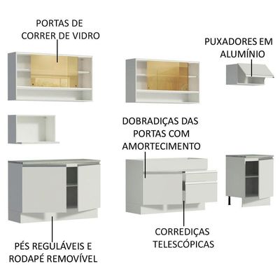 Cozinha Completa Verona com Armário e Balcão Madesa