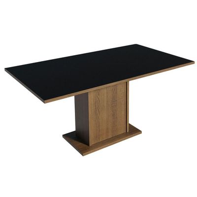 Mesa Retangular com Tampo de Madeira Rustic/Preto Madesa