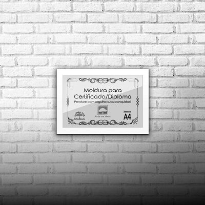 Kit 3 Certificados Diplomas A4 Com Tela De Acetato E Mdf Titulos Moldura Branca