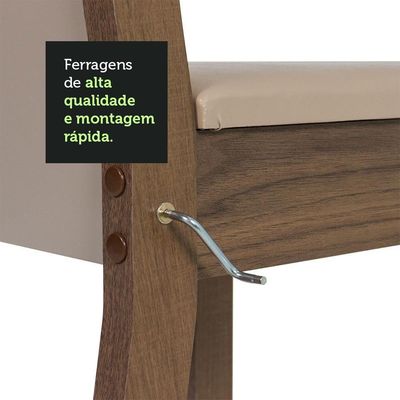 Conjunto com 4 Cadeiras Rustic/pérola Madesa