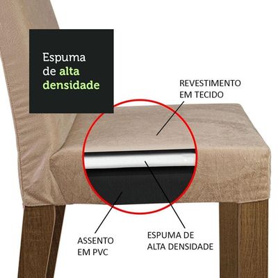 Mesa Tampo De Vidro Com 4 Cadeiras Rustic/branco/imperial