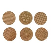 Porta Copos Cortiça Mdf Kit 6 Unidades 10x10 Cm