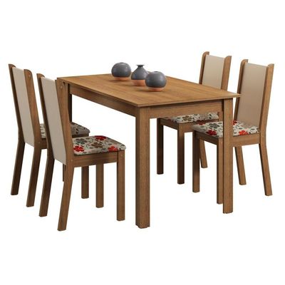Conjunto Sala de Jantar Bea com 4 Cadeiras Madesa