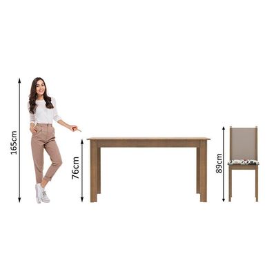 Conjunto Sala de Jantar Bea com 4 Cadeiras Madesa