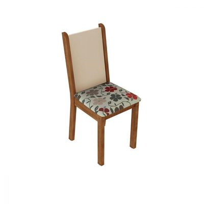 Conjunto com 4 Cadeiras Rustic Floral Hibiscos Madesa