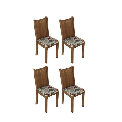 Kit 4 Cadeiras Rustic Hibiscos Madesa