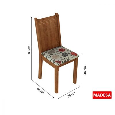Kit 4 Cadeiras Rustic Hibiscos Madesa