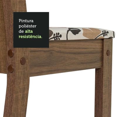 Kit 4 Cadeiras Rustic Hibiscos Madesa