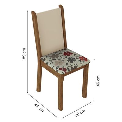 Conjunto com 4 Cadeiras Rustic Floral Hibiscos Madesa
