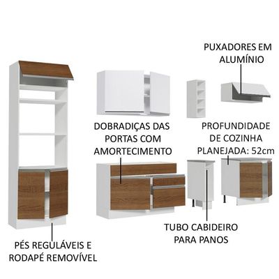 Cozinha Completa Vicenza com Armário e Balcão + Tampo Madesa