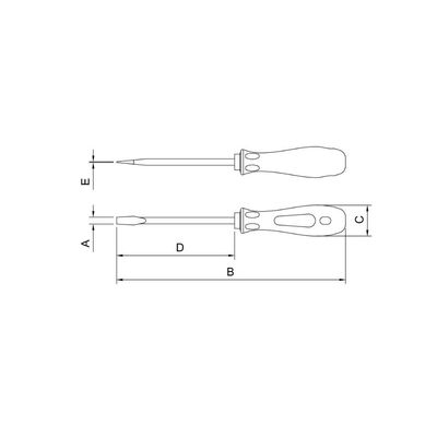 Chave de Fenda Ponta Chata em Aço Cromo Vanadio 5x125 mm (3/16x5") Tramontina PRO