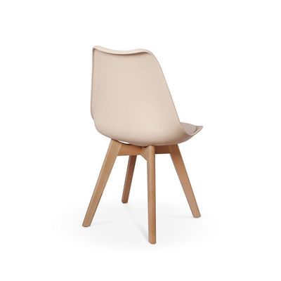 Conjunto Mesa Jantar Eiffel Preta e 04 Cadeiras Leda Nude