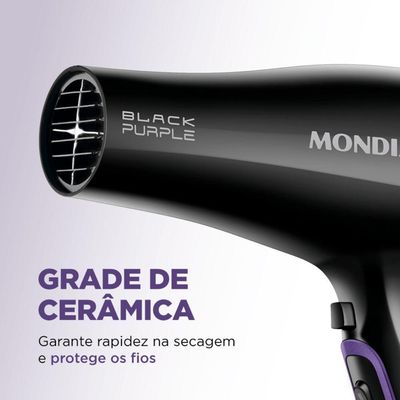 Secador De Cabelos Mondial Black Purple Scn-01 Preto 127V