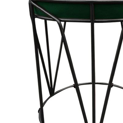 Puff Multiuso Com Mesa 2 Em 1 Suede Verde Base Preto