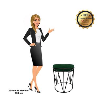 Puff Multiuso Com Mesa 2 Em 1 Suede Verde Base Preto